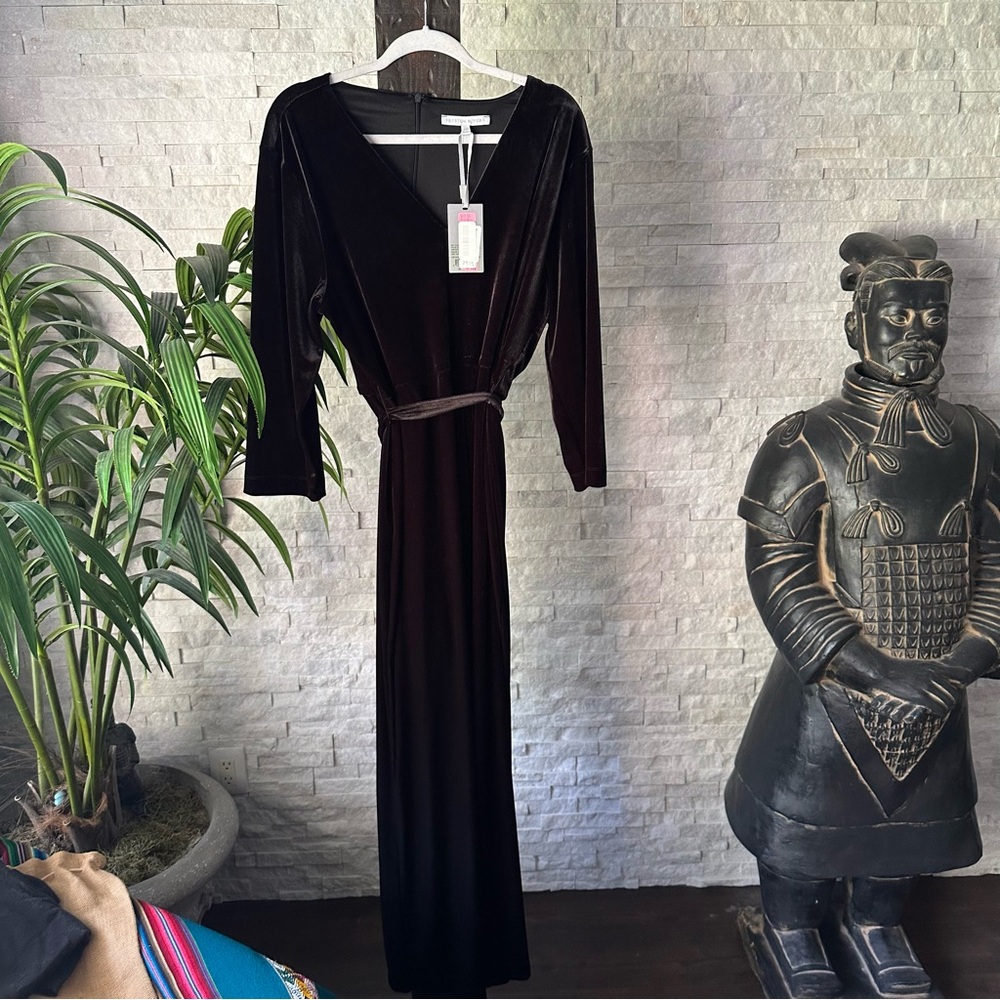 PRESTON & YORK Black Velvet Jumpsuit Size XXL New with Tags